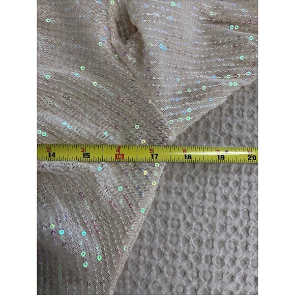 FREE PEOPLE SEQUIN Champagne Dream Top Blouse Sheer Sparkle Holiday Large - Picture 5 of 5